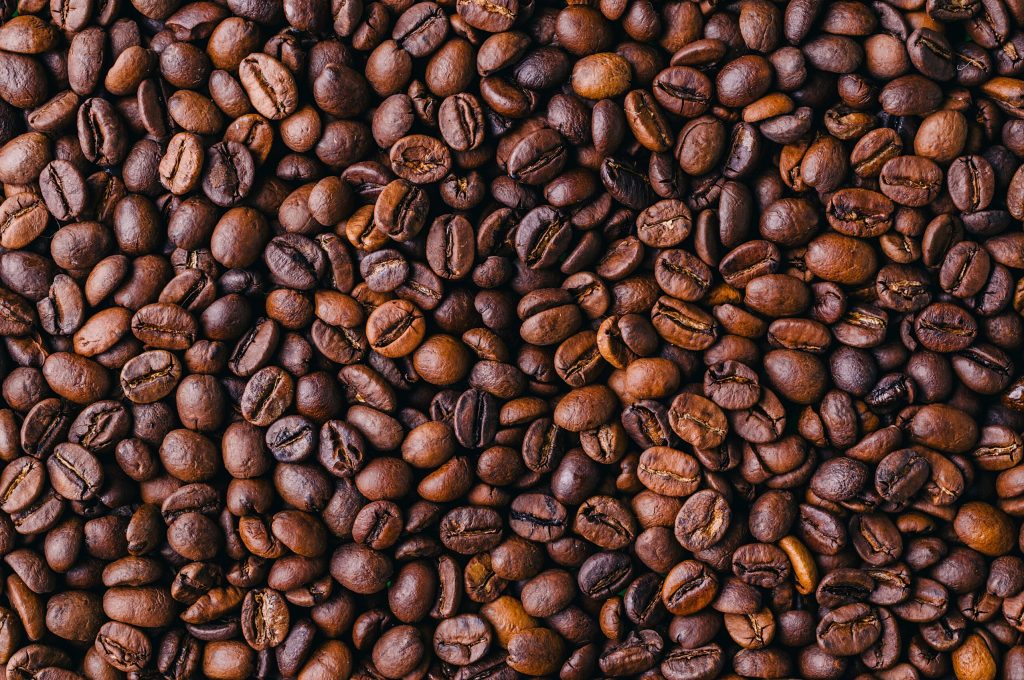A background of roasted fresh brown coffee beans - perfect for a cool wallpaper